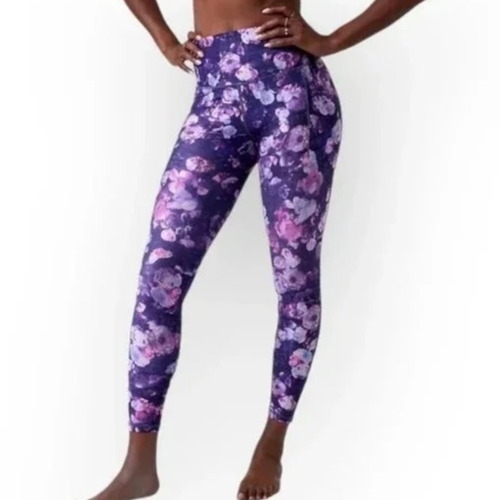 Athleta Salutation Stash Pocket ll Printed Tight SzM - Picture 1 of 8